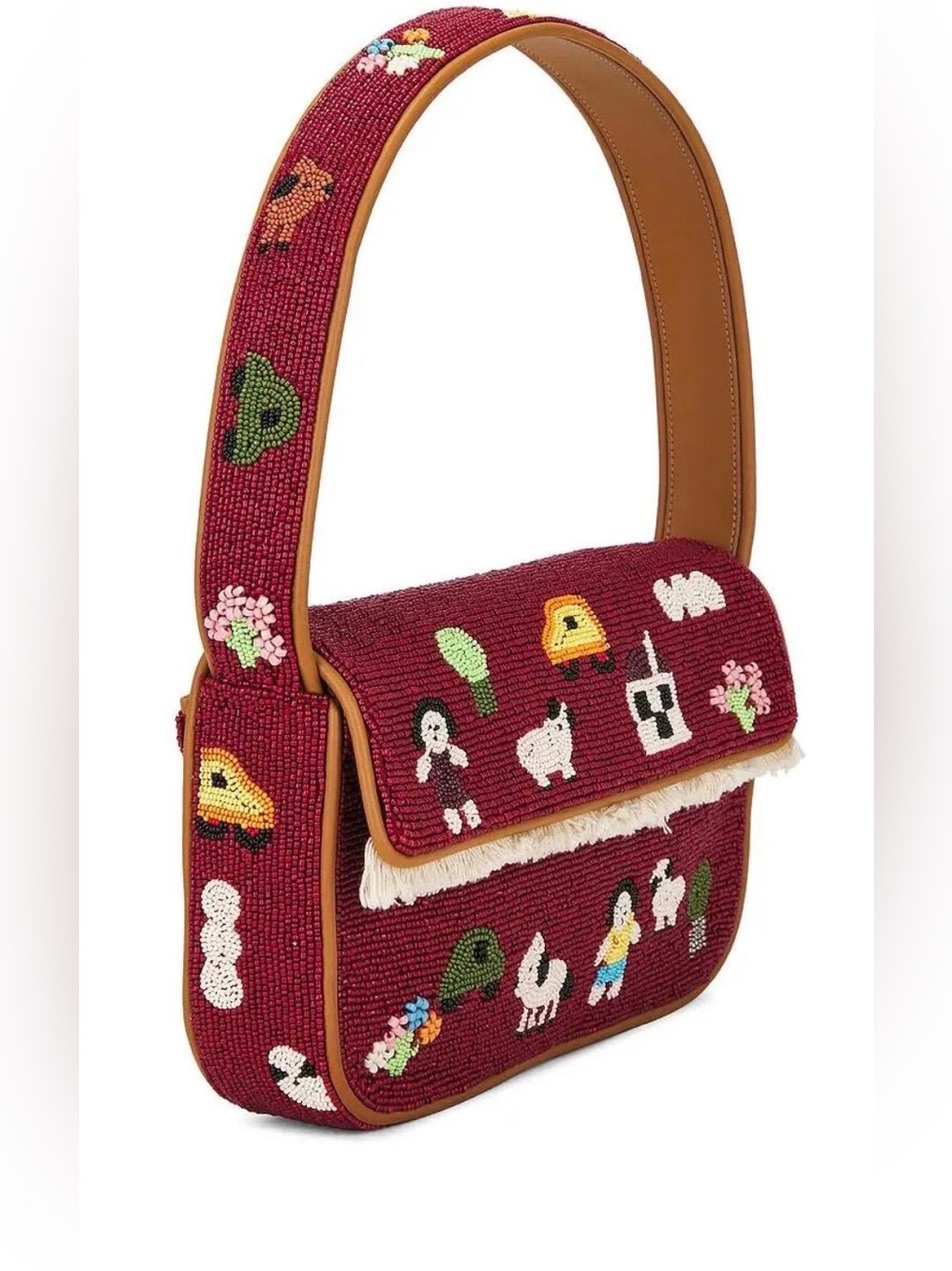 STAUD Tommy Beaded Bag in Folk Town NWT